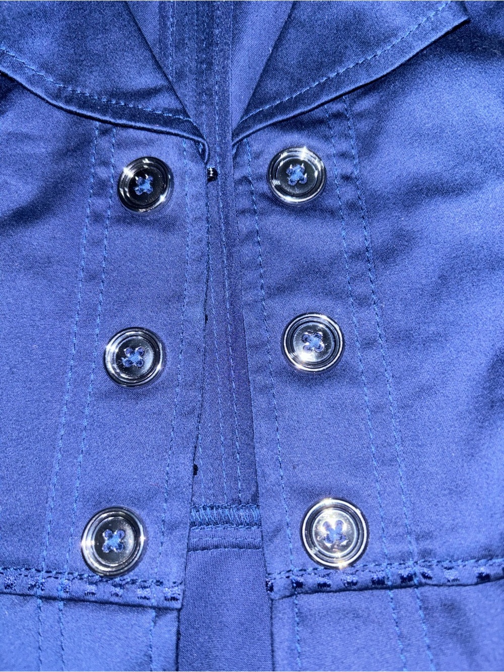 White House Black Market Navy Blue Ruffle Peplum Blazer - Picture 3 of 10